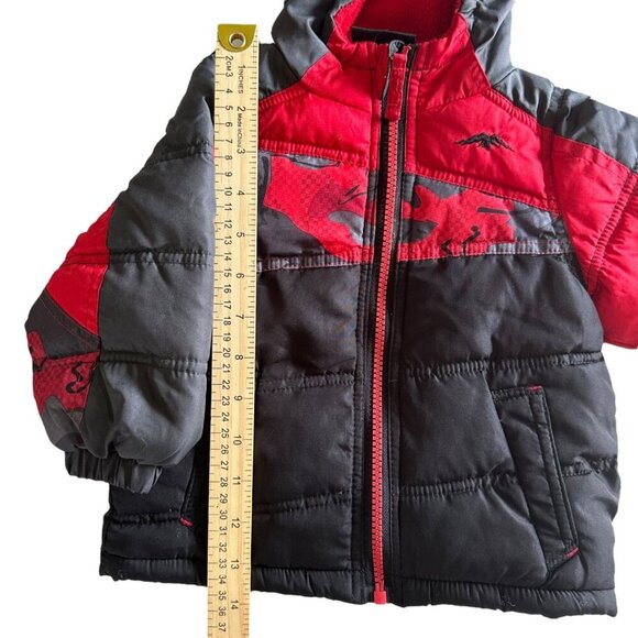 pacific trail jacket boys size 12M fleece lined hooded red black - Picture 4 of 11